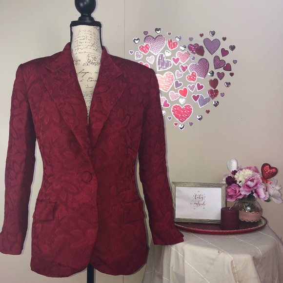 Dior Jackets & Blazers - Vintage Christian Dior red floral blazer Sz Small